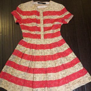 Pink & Tan Lace Dress